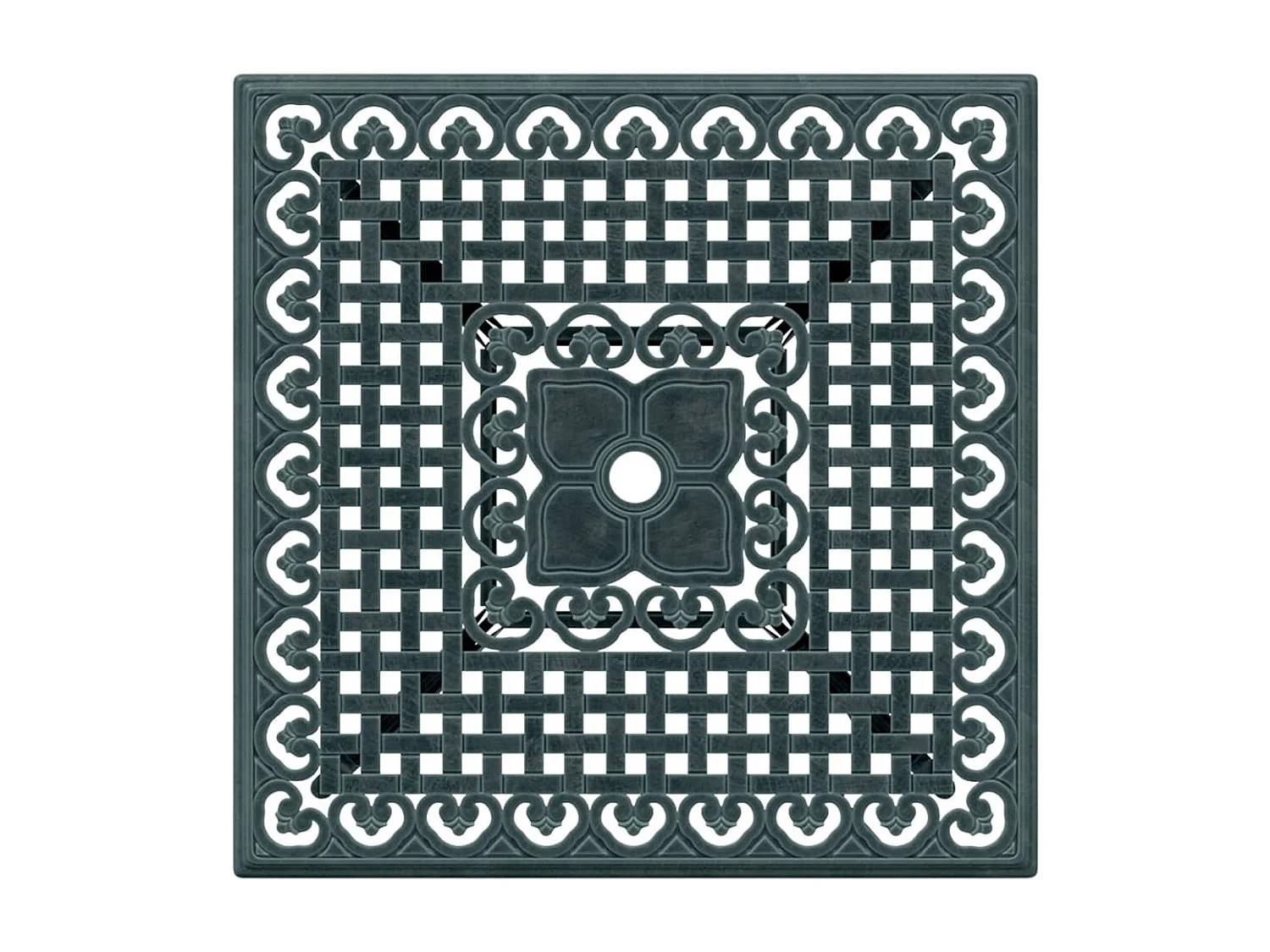 Mesa de jardim 80x80x75 cm alumínio fundido verde