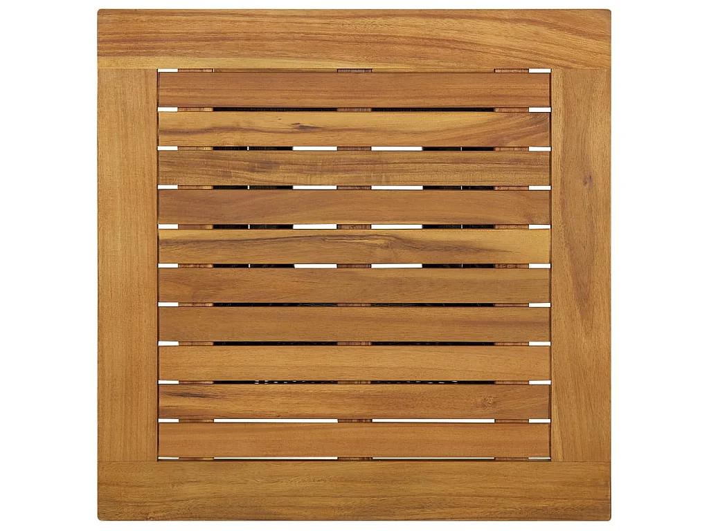 Tavolino da Tè Nero 60x60x110 cm Polyrattan e Massello Acacia