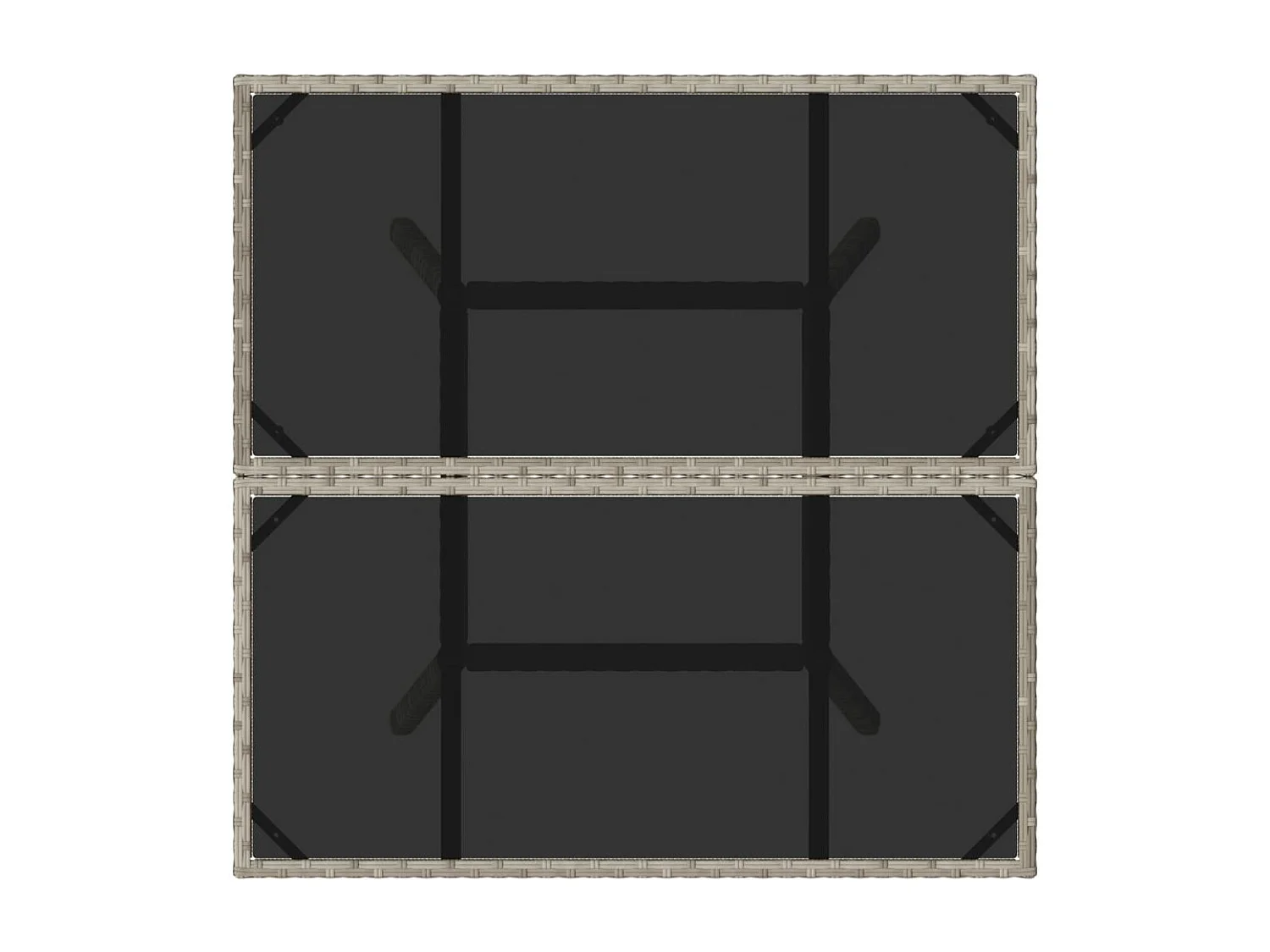 Gartentisch mit Glasplatte Hellgrau 80x80x75 cm Poly Rattan