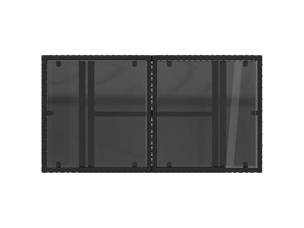 Table de jardin dessus en verre noir 100x55x73cm résine tressée