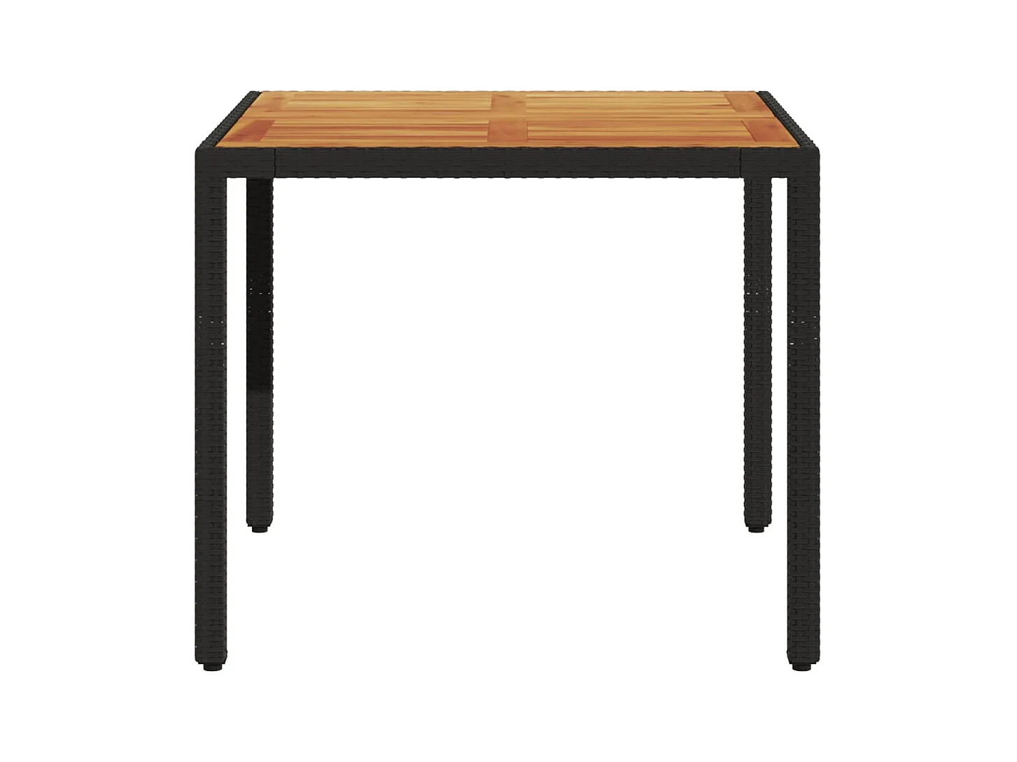 Table de jardin et dessus en bois d'acacia noir résine tressée