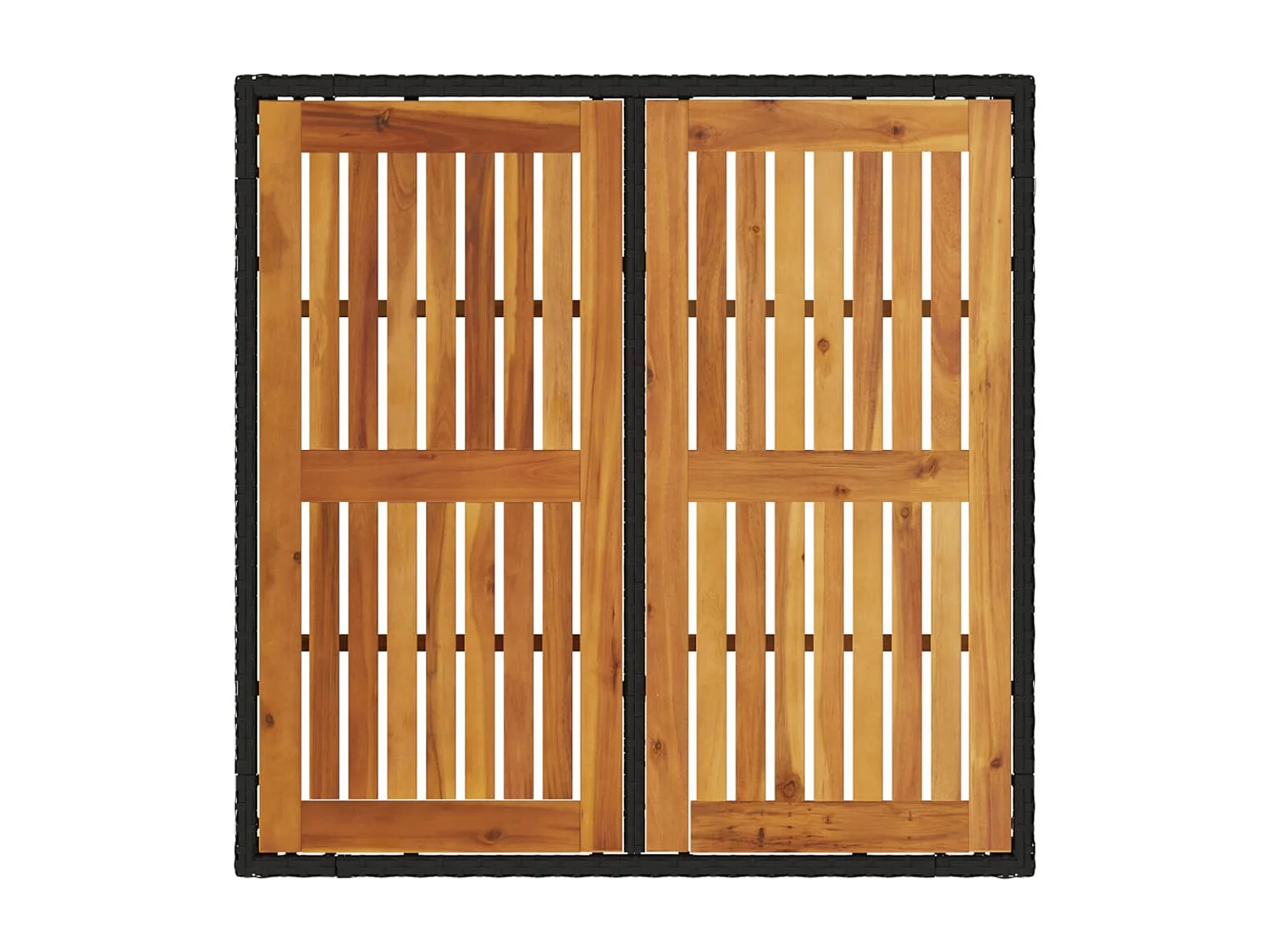 Table de jardin et dessus en bois d'acacia noir résine tressée