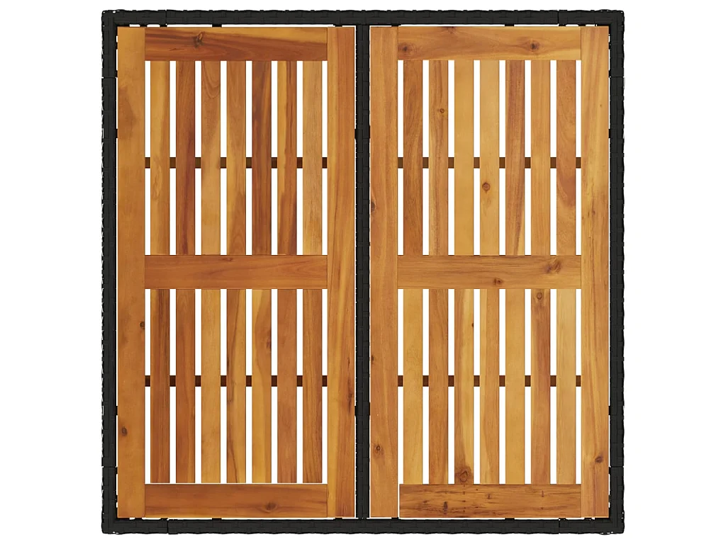 Table de jardin et dessus en bois d'acacia noir résine tressée