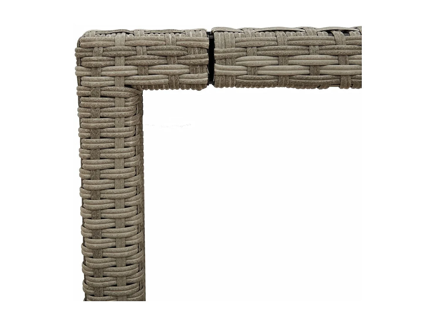 Tuintafel met glazen blad 190x90x75 cm poly rattan lichtgrijs