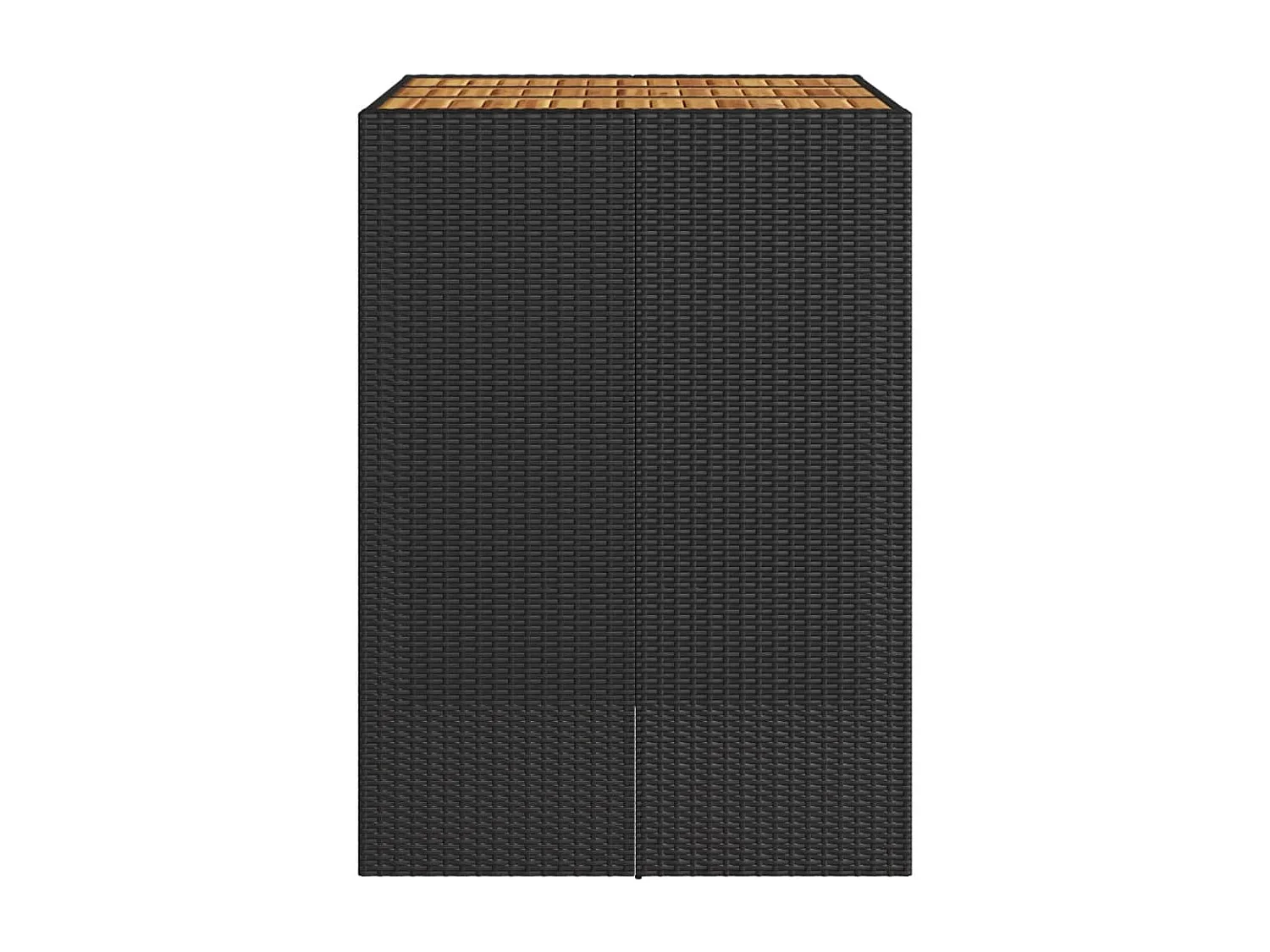 Garten-Bartisch mit Holzplatte Schwarz 105x80x110 cm Polyrattan