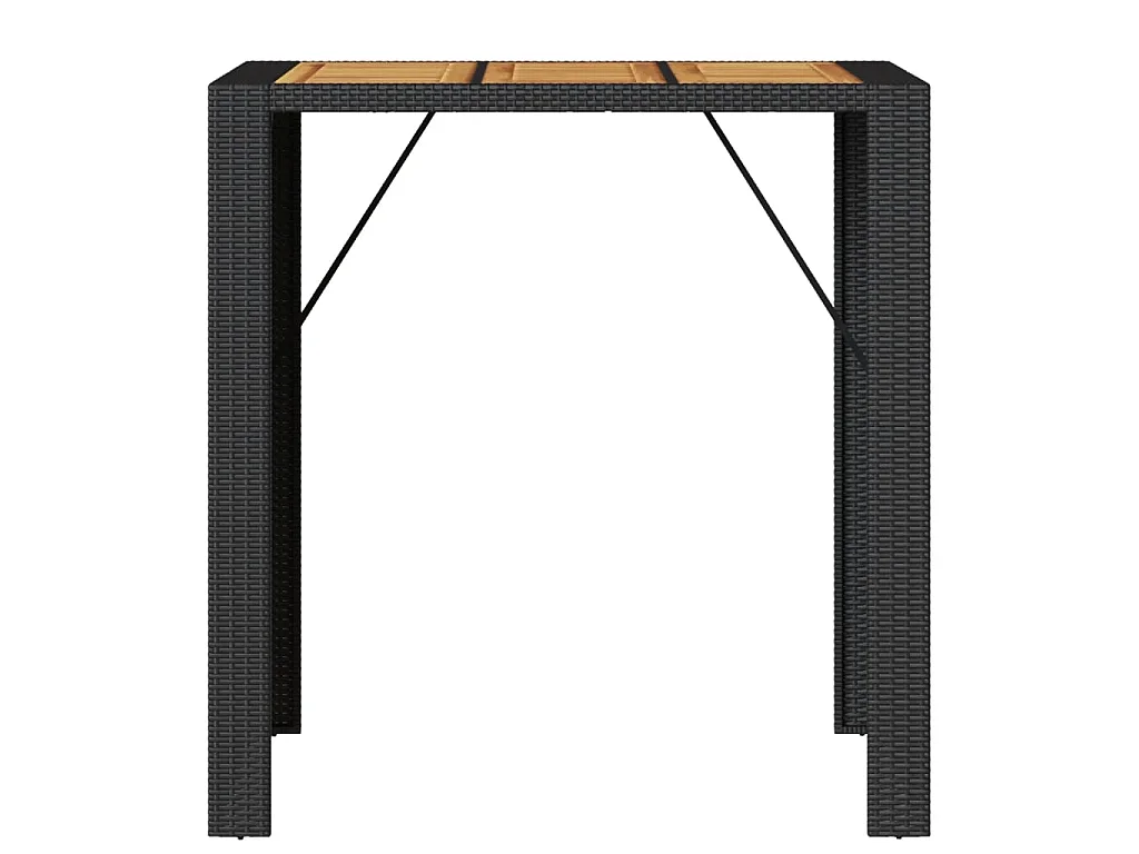 Table de bar de jardin et dessus en bois acacia résine tressée