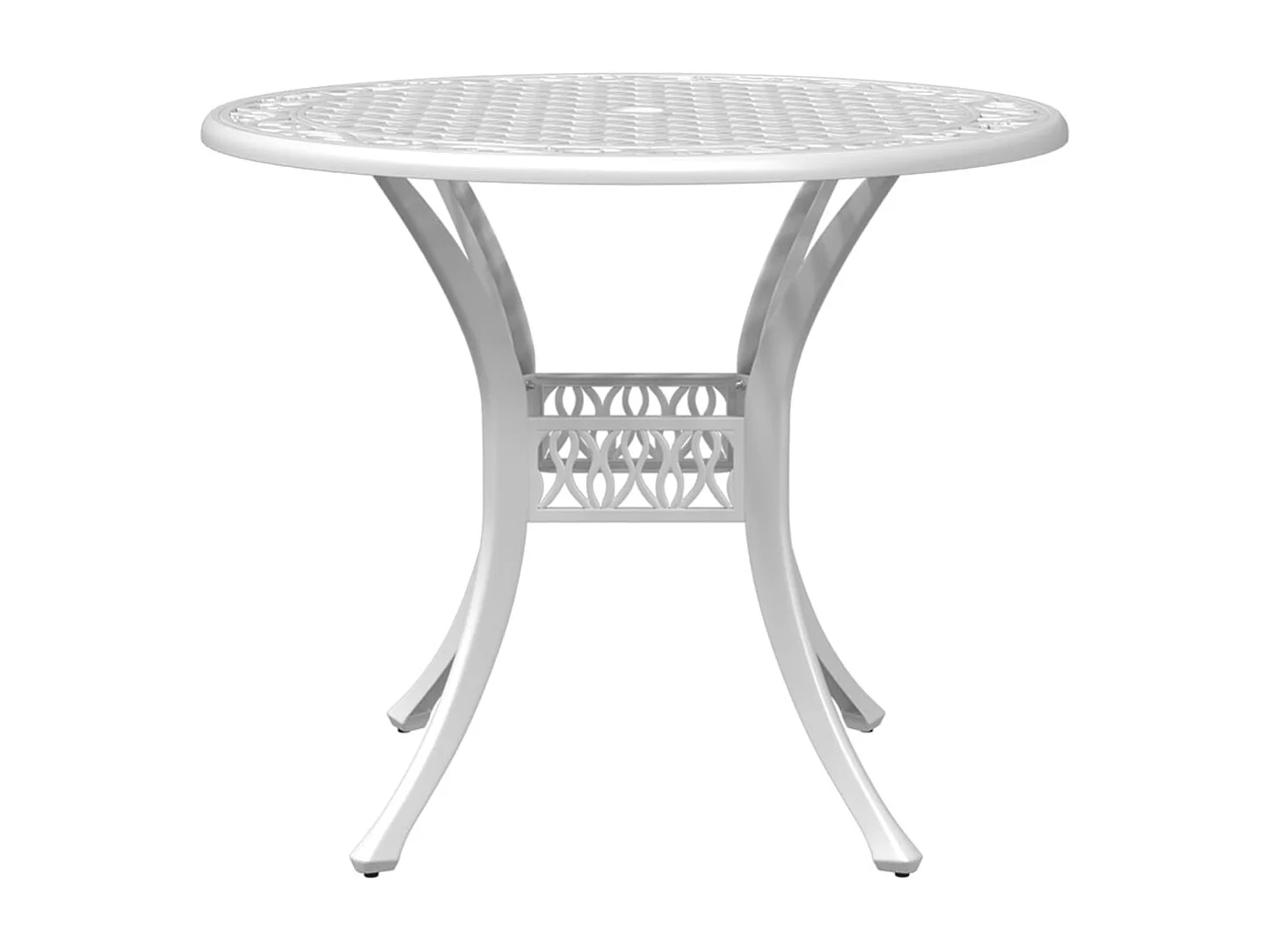 Table de jardin blanc Ø90x75 cm aluminium coulé