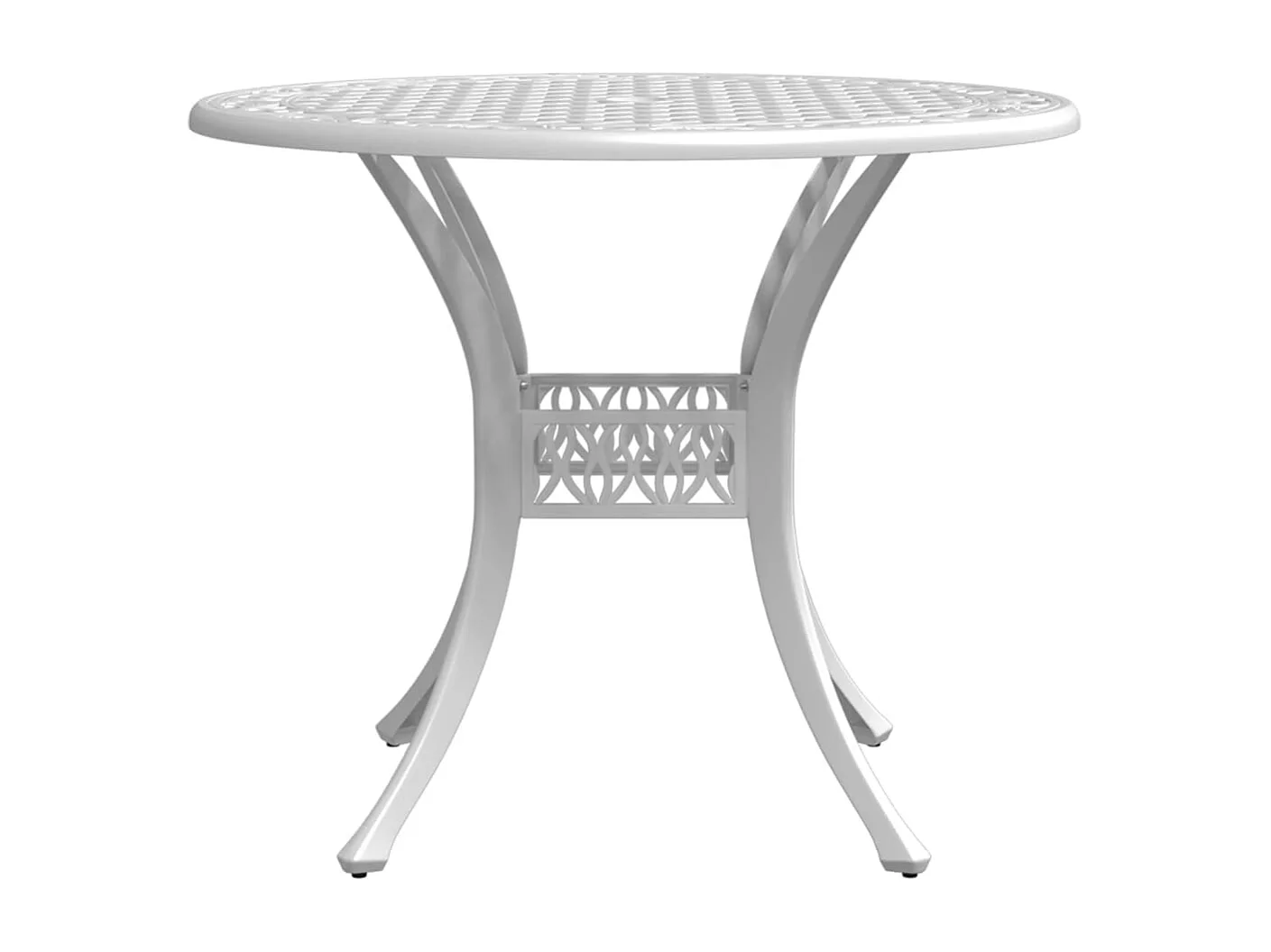 Table de jardin blanc Ø90x75 cm aluminium coulé