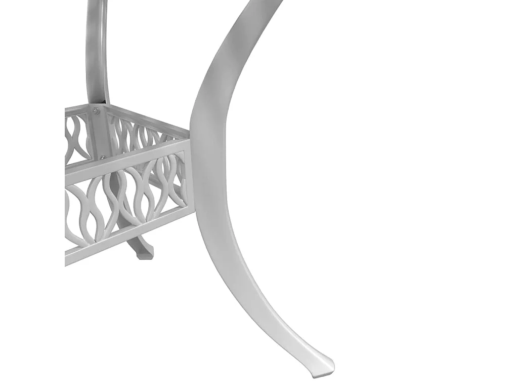 Table de jardin blanc Ø90x75 cm aluminium coulé