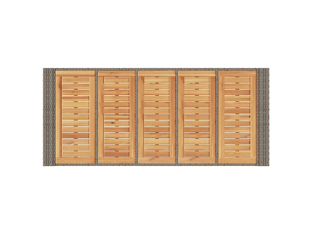 Tuinbartafel acaciahouten blad 185x80x110 cm poly rattan grijs