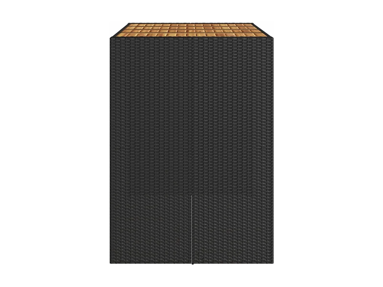 Garten-Bartisch mit Holzplatte Schwarz 145x80x110 cm Polyrattan