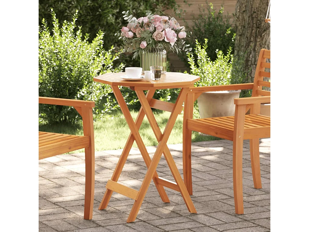 Gartentisch Klappbar Ø60x75 cm Massivholz Akazie