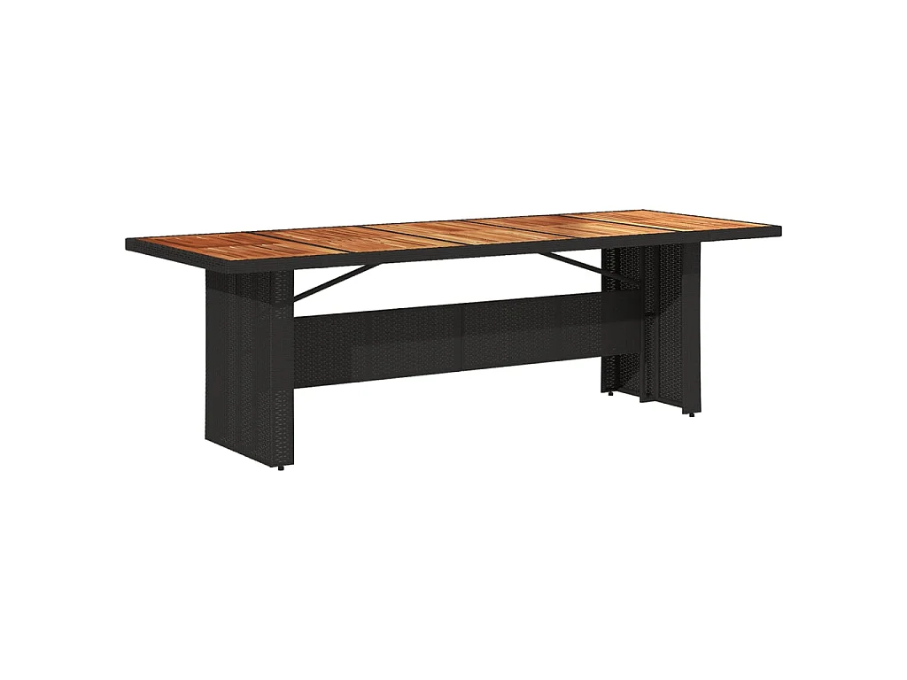 Table de jardin et dessus en bois d'acacia noir résine tressée
