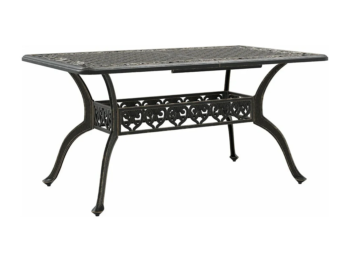 Table de jardin bronze 150x90x72 cm aluminium coulé