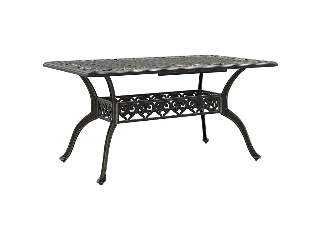 Table de jardin bronze 150x90x72 cm aluminium coulé