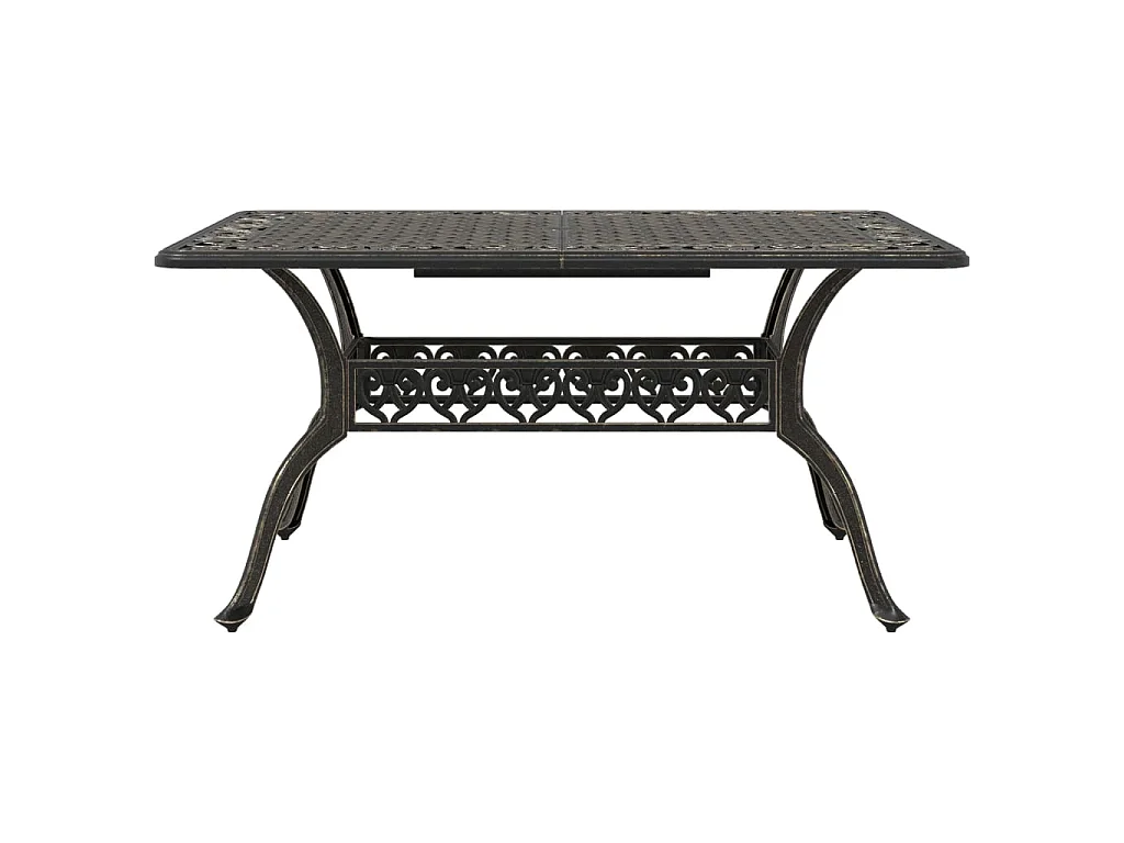 Table de jardin bronze 150x90x72 cm aluminium coulé