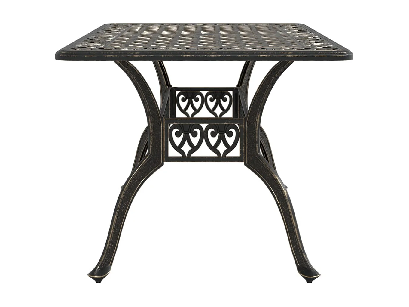 Table de jardin bronze 150x90x72 cm aluminium coulé