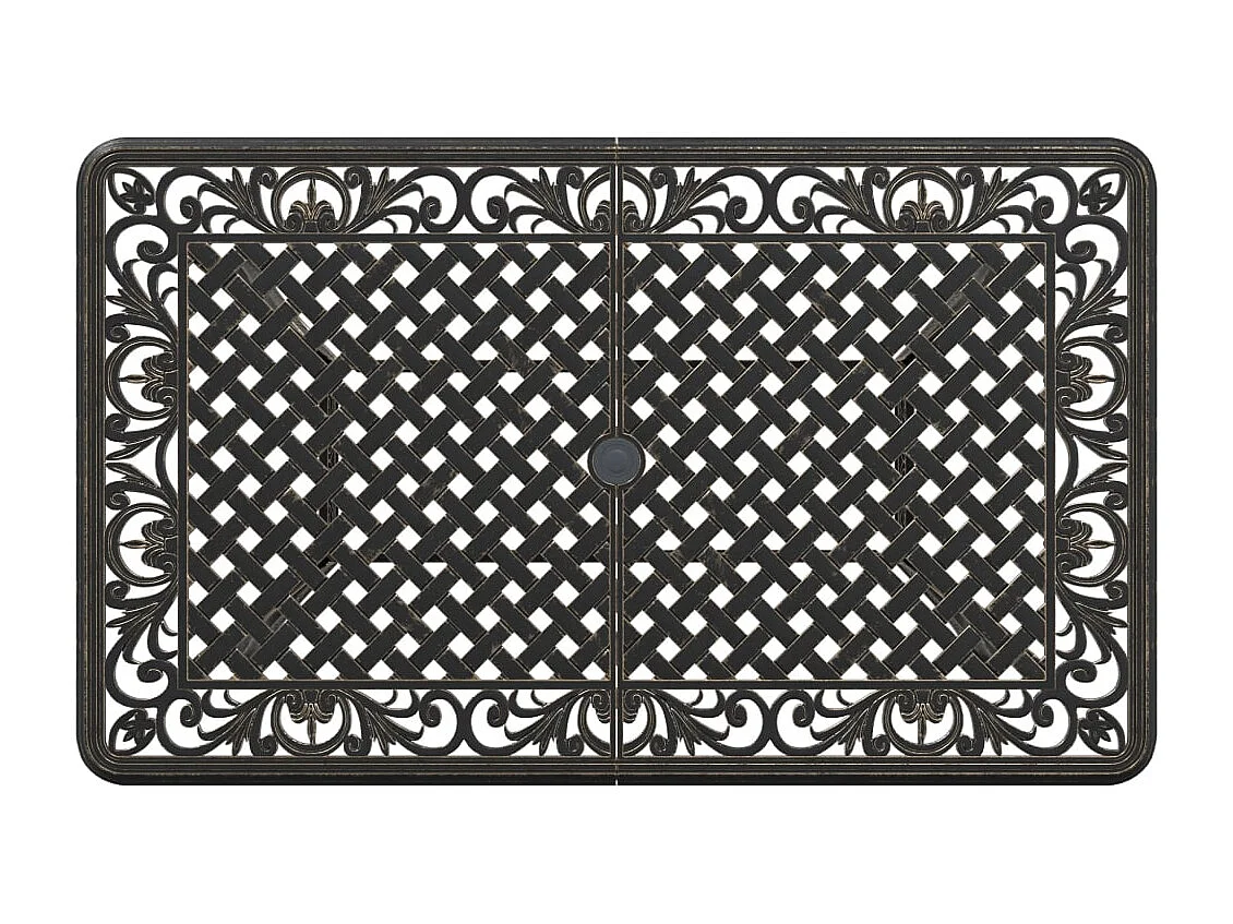 Table de jardin bronze 150x90x72 cm aluminium coulé