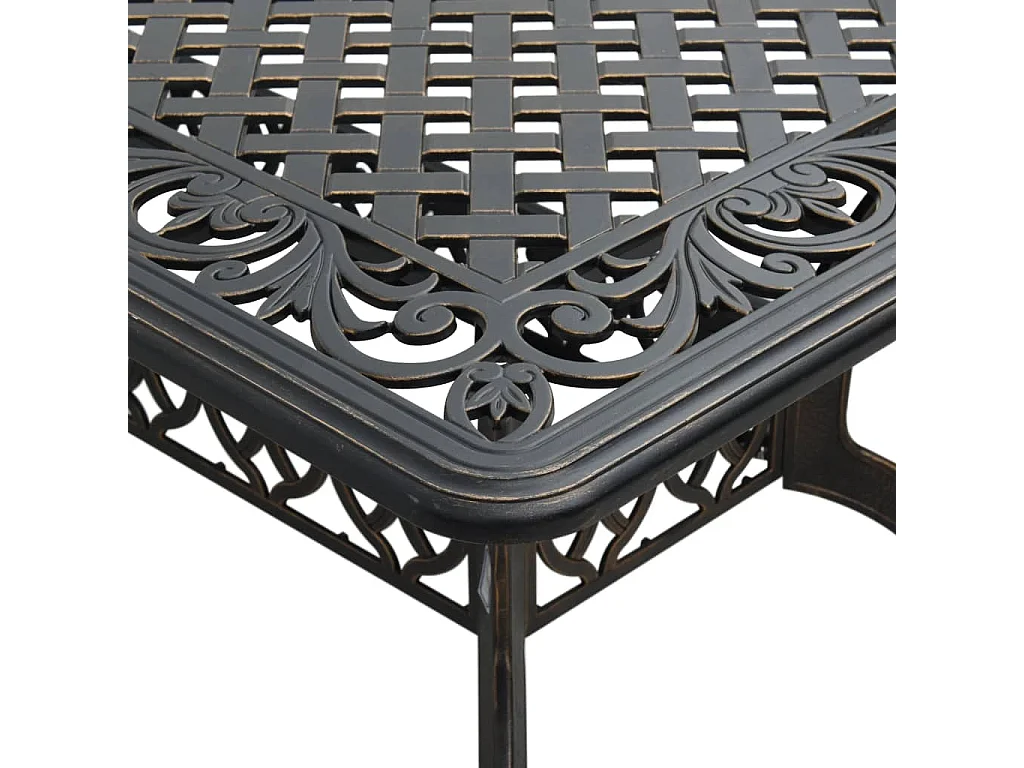 Table de jardin bronze 150x90x72 cm aluminium coulé