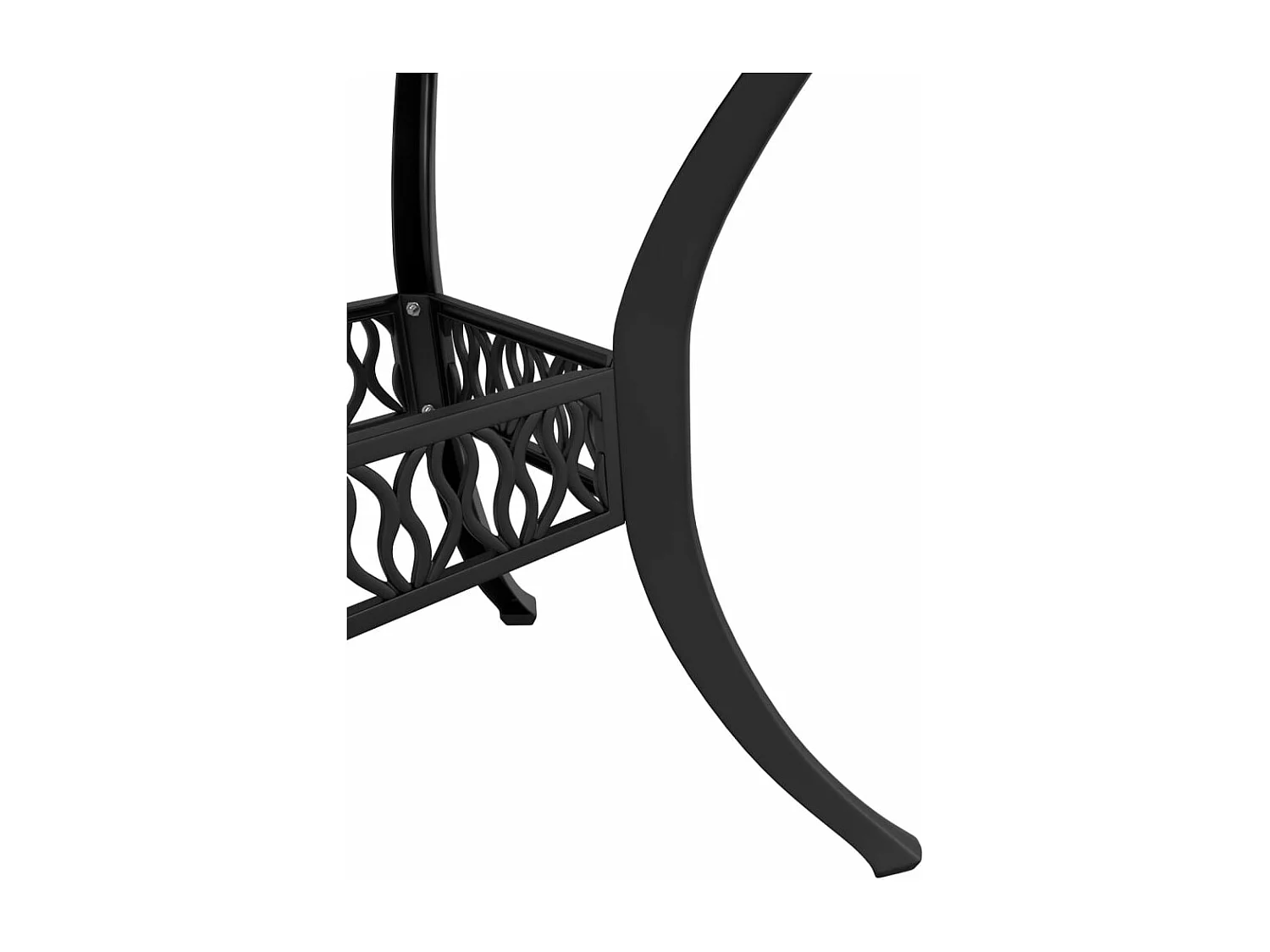 Tavolo da Giardino Nero Ø90x75 cm in Alluminio Pressofuso