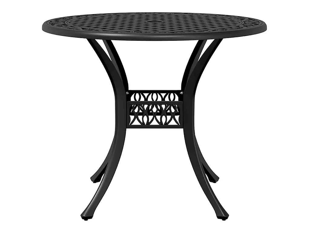 Table de jardin noir Ø90x75 cm aluminium coulé