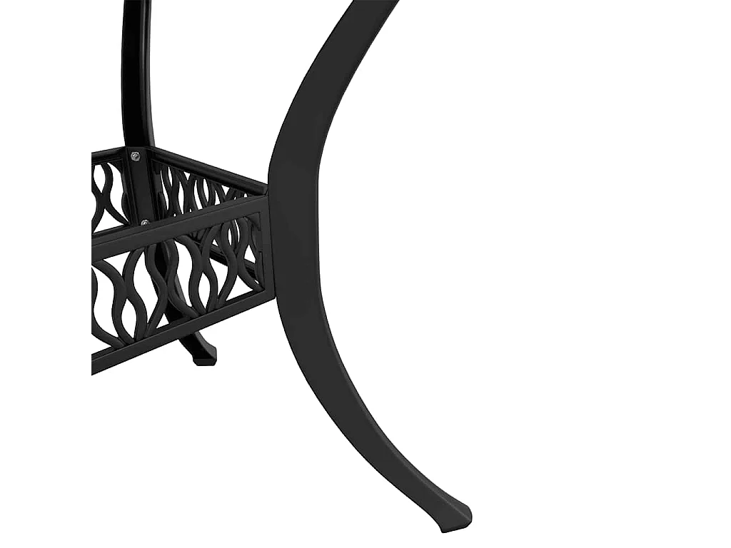 Table de jardin noir Ø90x75 cm aluminium coulé