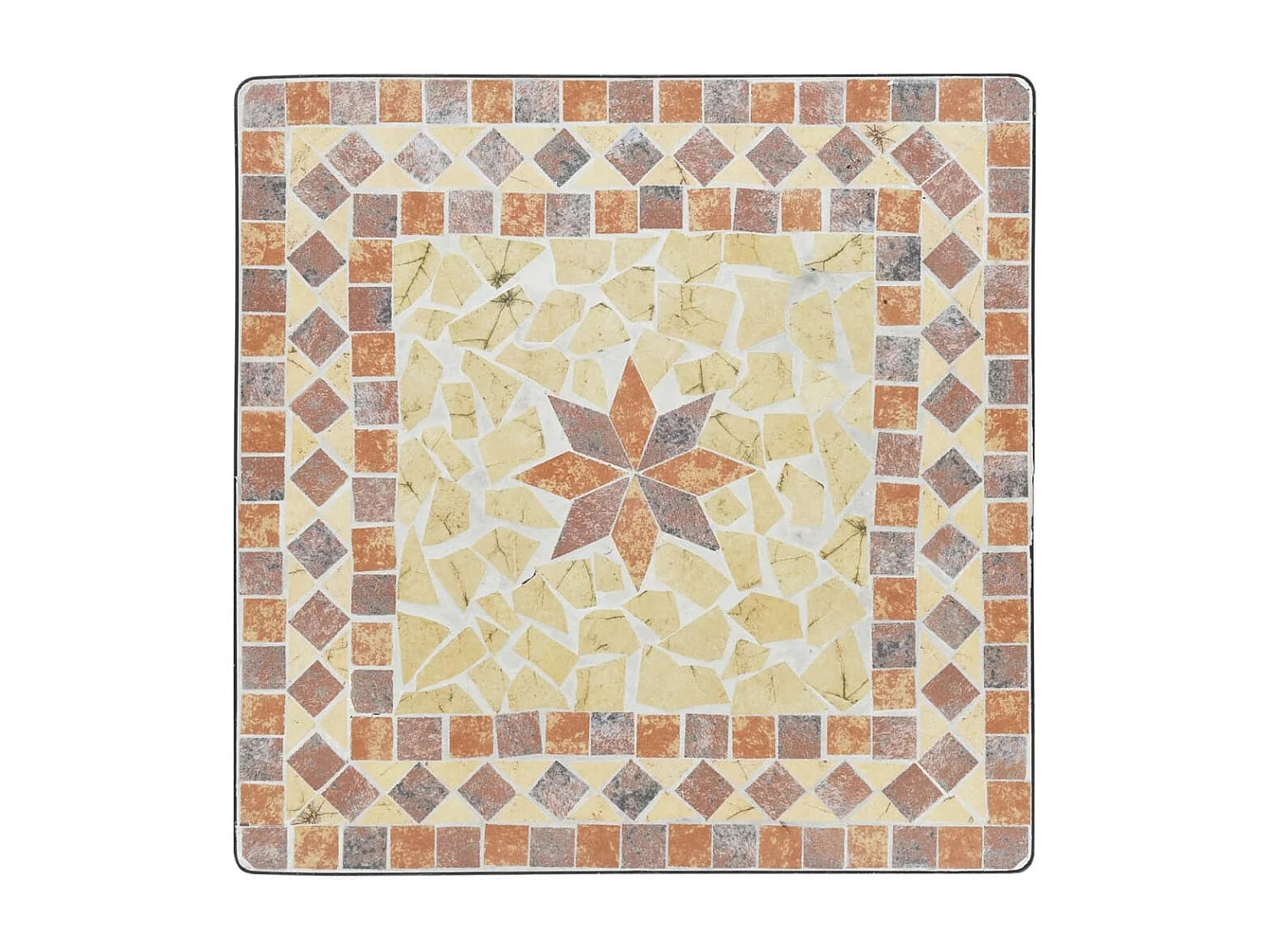 Table de bistro mosaïque terre cuite 60x60x74 cm céramique