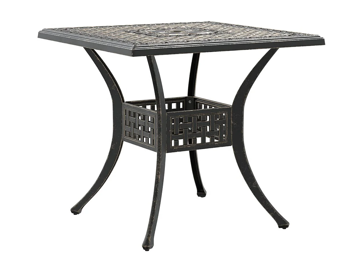 Tuintafel 80x80x75 cm gietaluminium bronskleurig