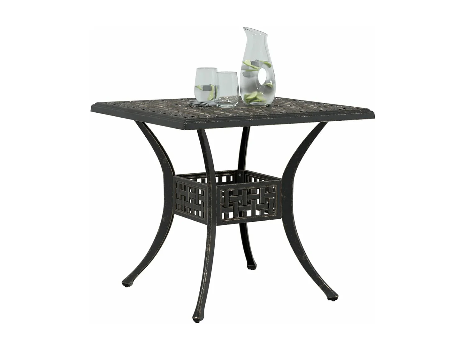 Tuintafel 80x80x75 cm gietaluminium bronskleurig