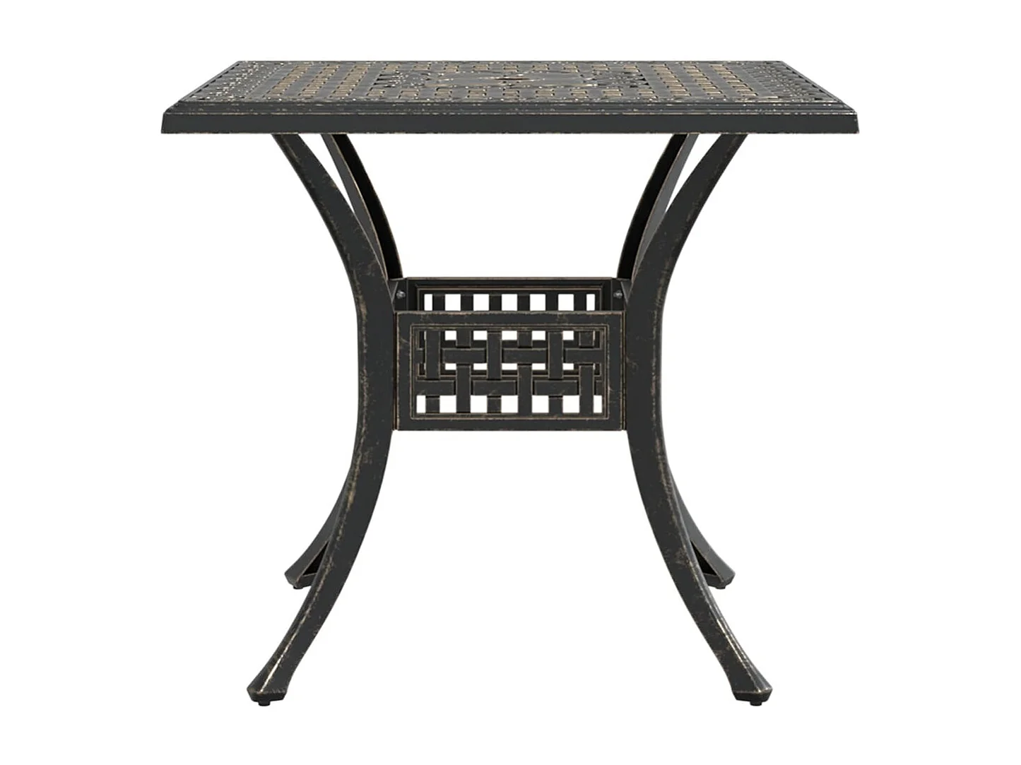 Table de jardin bronze 80x80x75 cm aluminium coulé