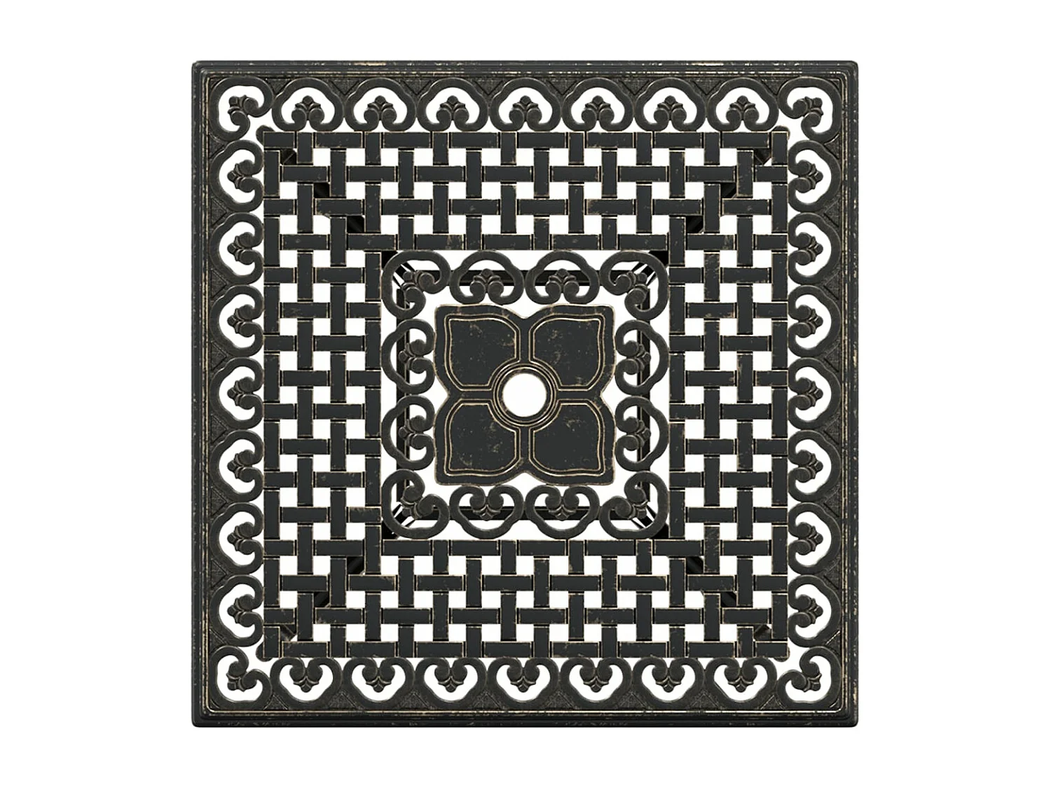 Table de jardin bronze 80x80x75 cm aluminium coulé