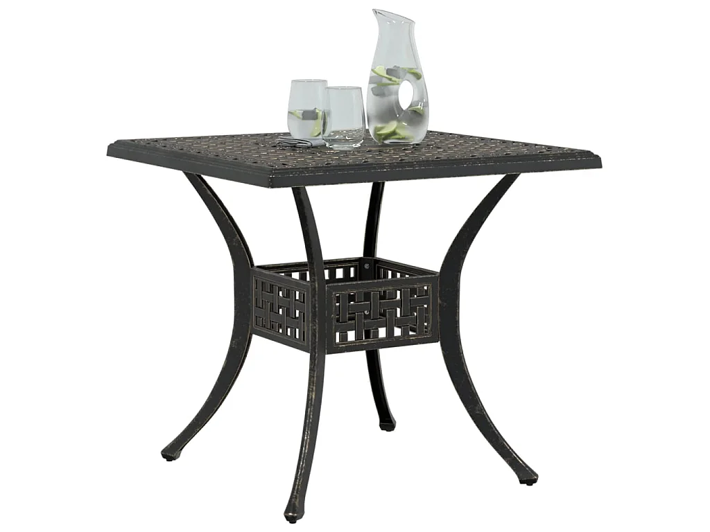 Tuintafel 80x80x75 cm gietaluminium bronskleurig