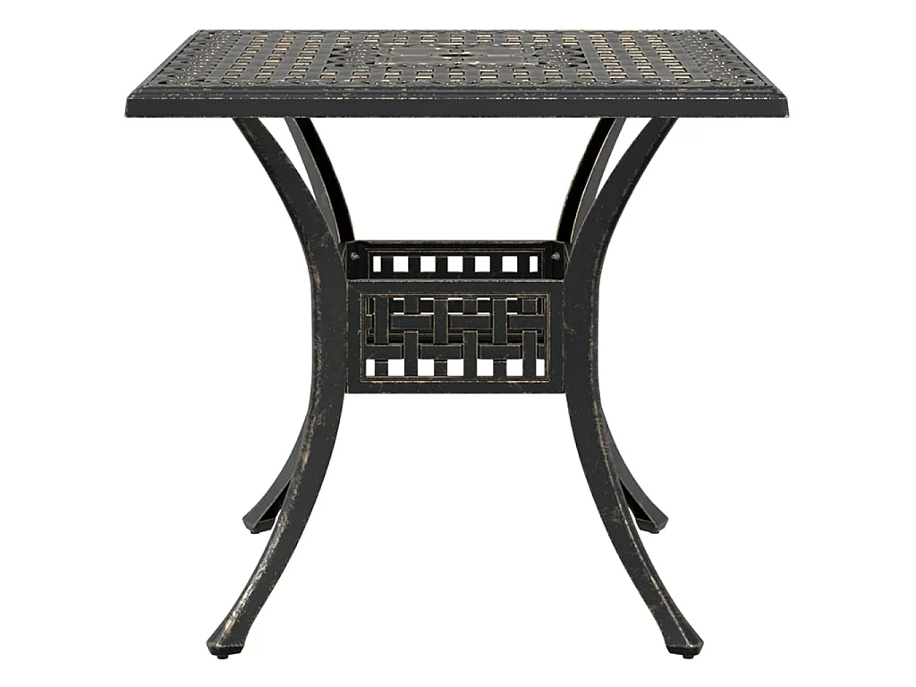 Tuintafel 80x80x75 cm gietaluminium bronskleurig