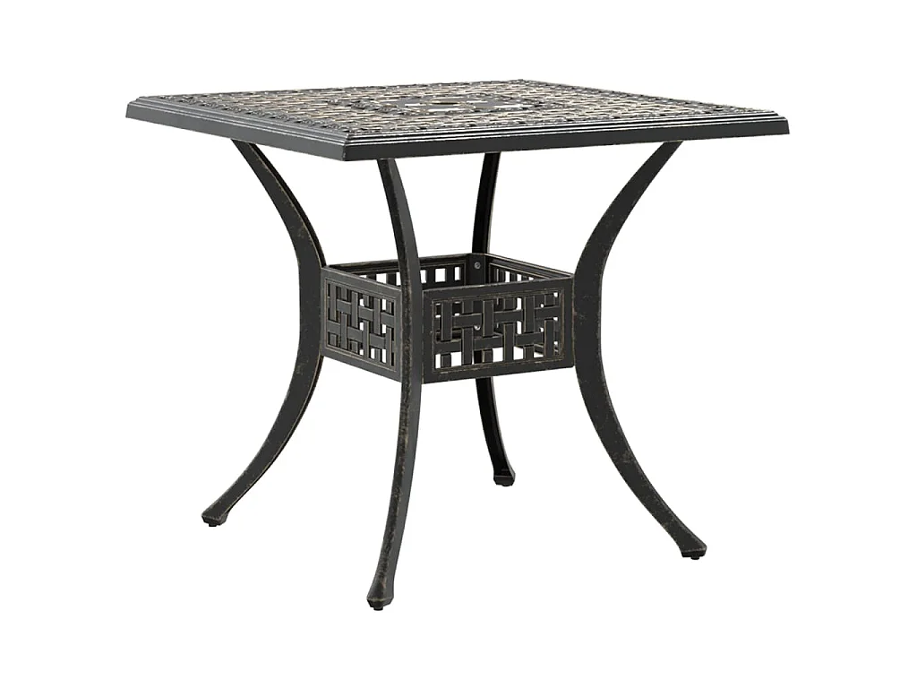 Tuintafel 80x80x75 cm gietaluminium bronskleurig