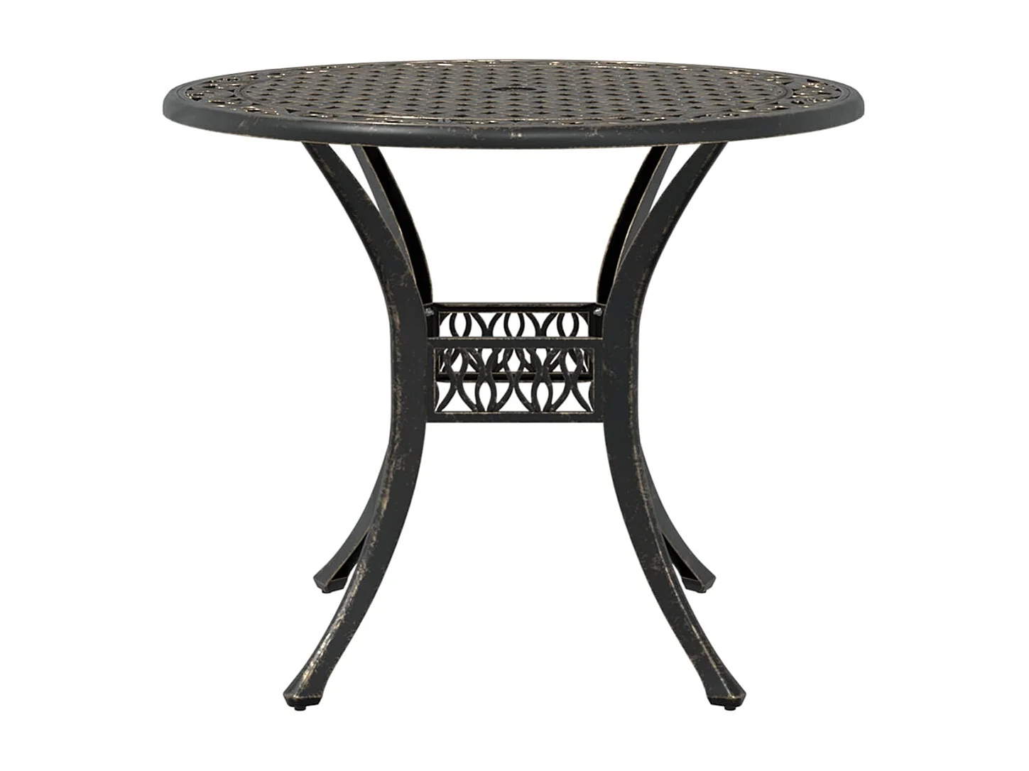 Table de jardin bronze Ø90x75 cm aluminium coulé