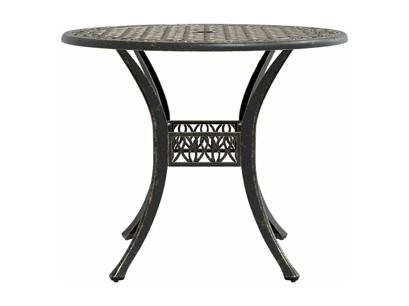 Table de jardin bronze Ø90x75 cm aluminium coulé