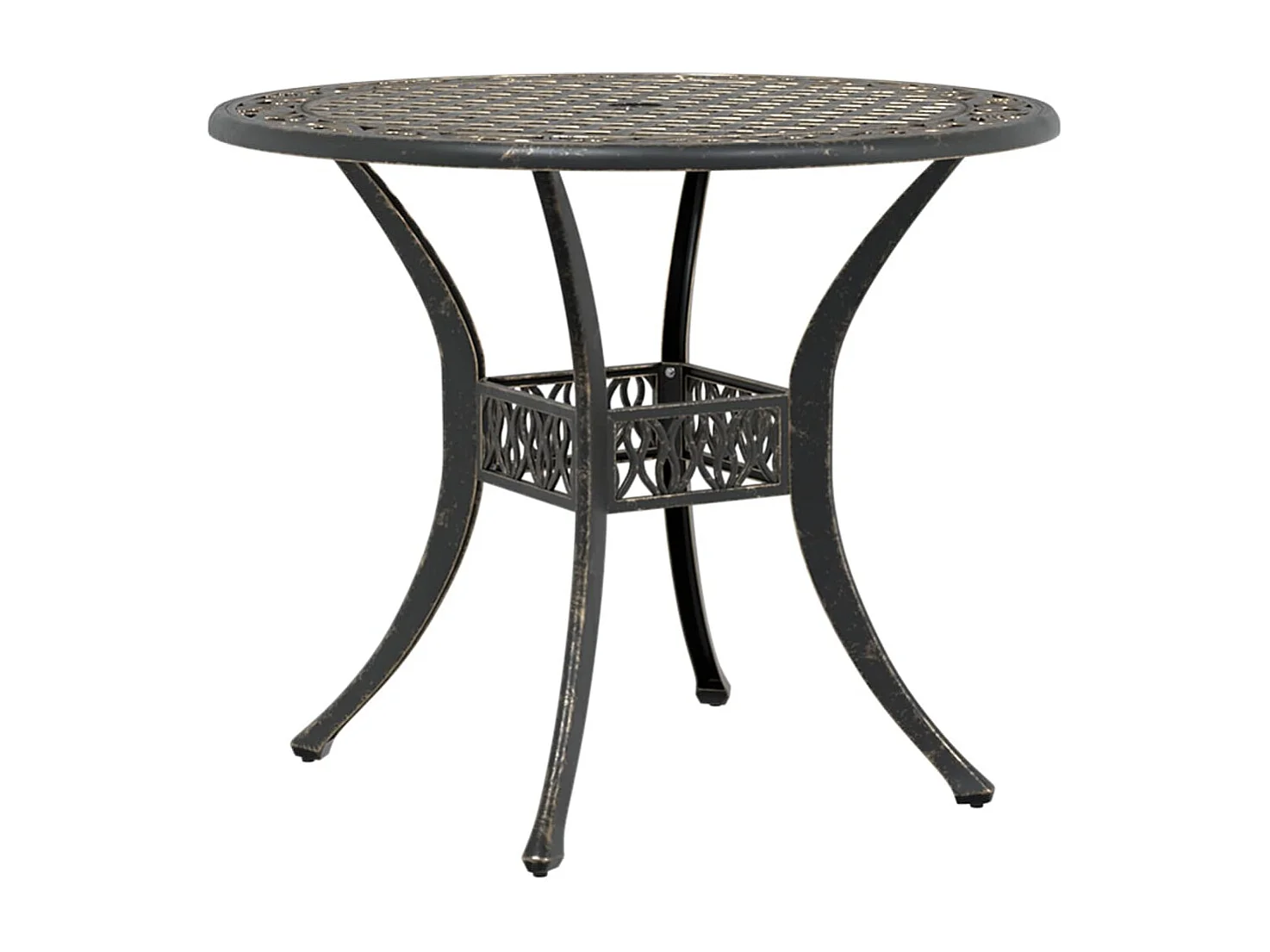 Table de jardin bronze Ø90x75 cm aluminium coulé