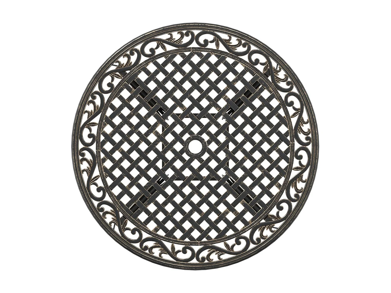 Table de jardin bronze Ø90x75 cm aluminium coulé