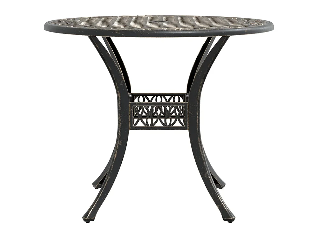 Table de jardin bronze Ø90x75 cm aluminium coulé