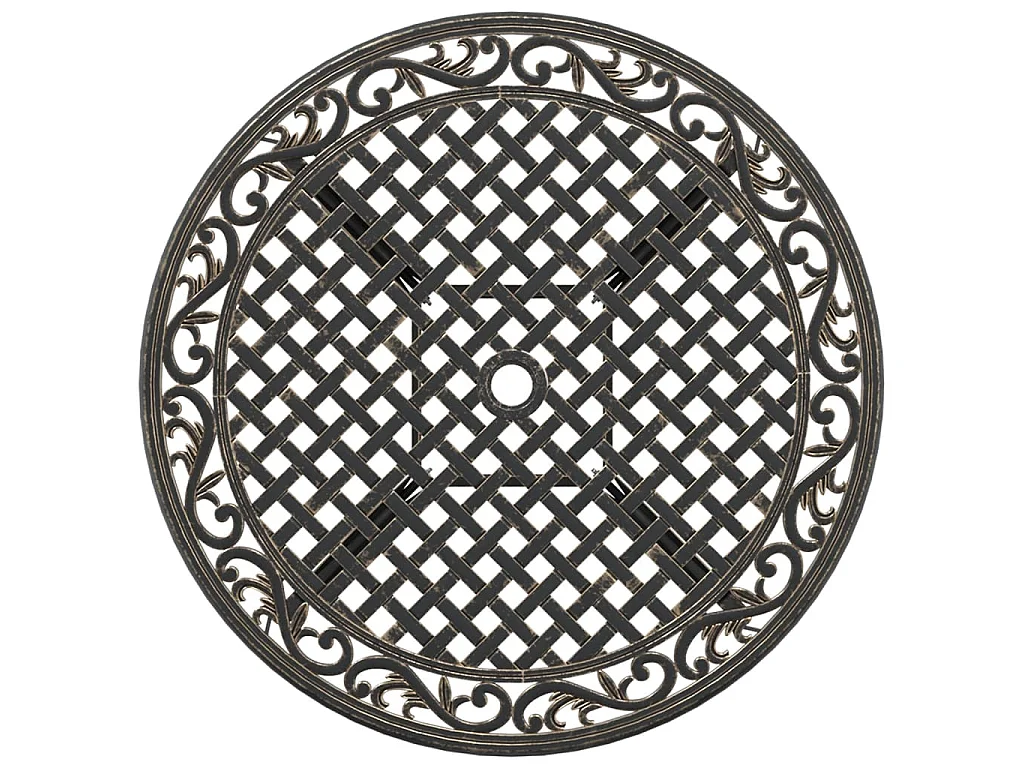 Table de jardin bronze Ø90x75 cm aluminium coulé