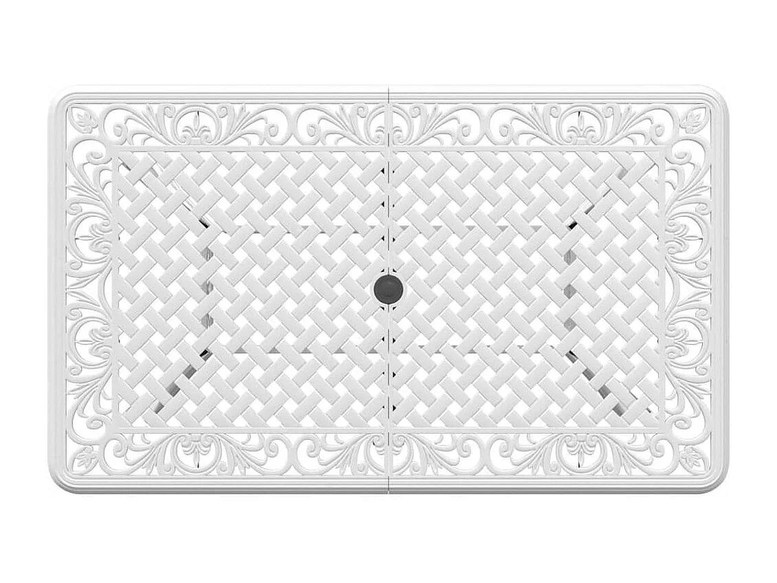 Table de jardin blanc 150x90x72 cm aluminium coulé