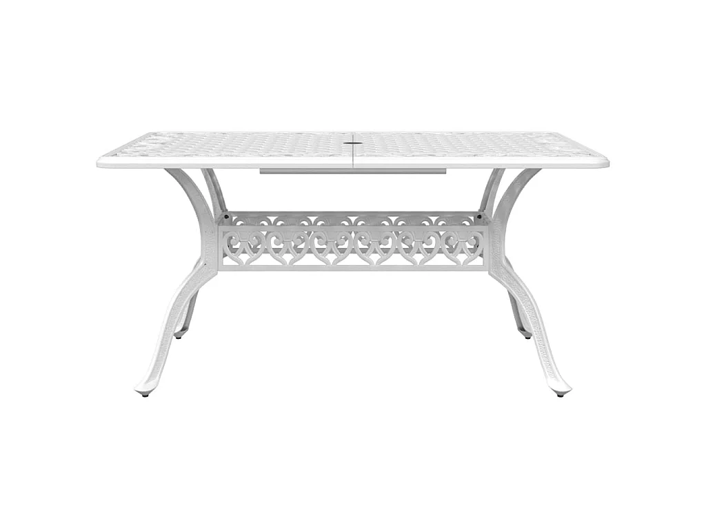 Tavolo da Giardino Bianco 150x90x72 cm in Alluminio Pressofuso