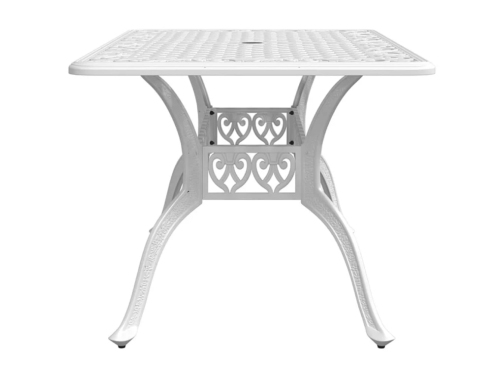 Tavolo da Giardino Bianco 150x90x72 cm in Alluminio Pressofuso