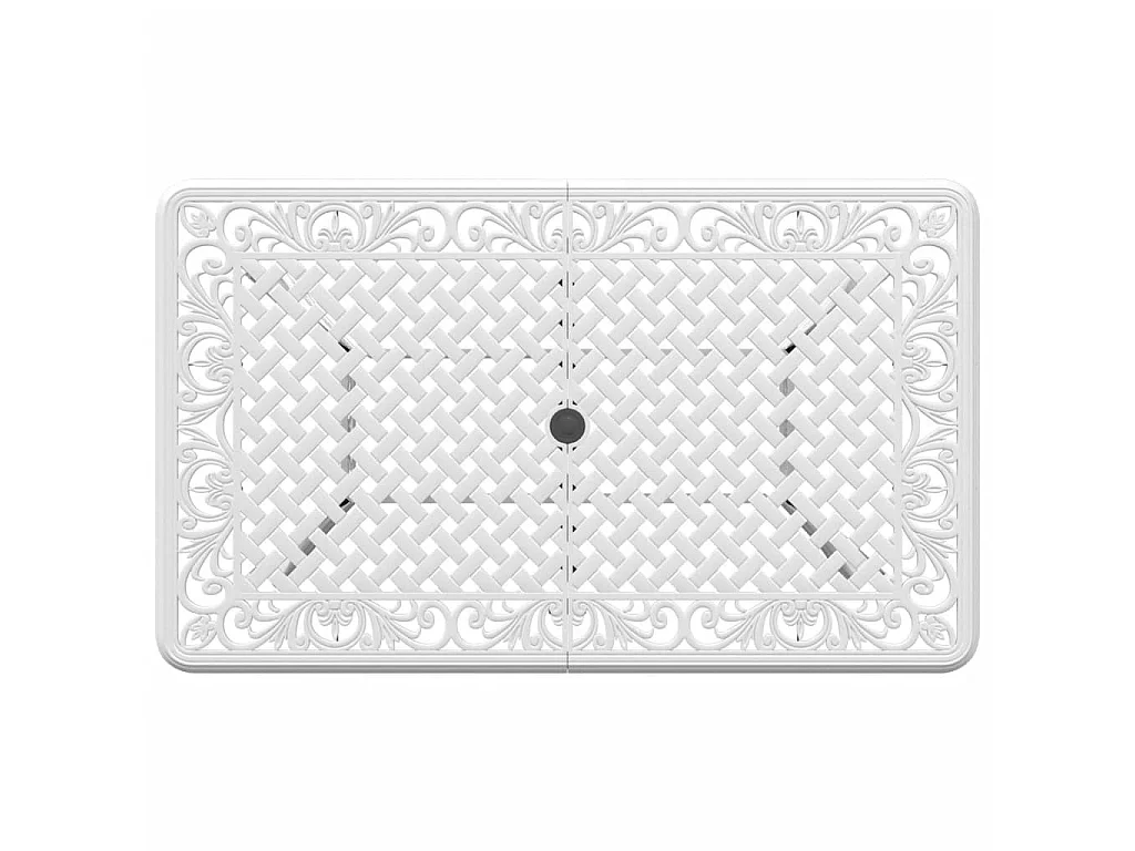 Tavolo da Giardino Bianco 150x90x72 cm in Alluminio Pressofuso