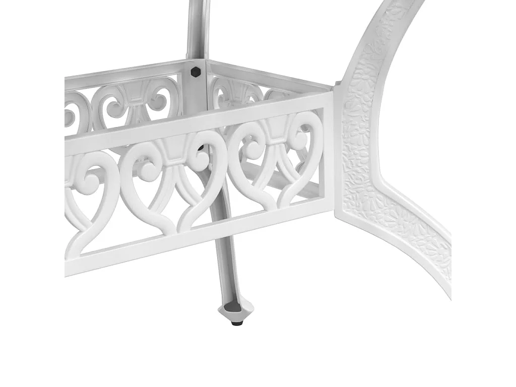 Tavolo da Giardino Bianco 150x90x72 cm in Alluminio Pressofuso