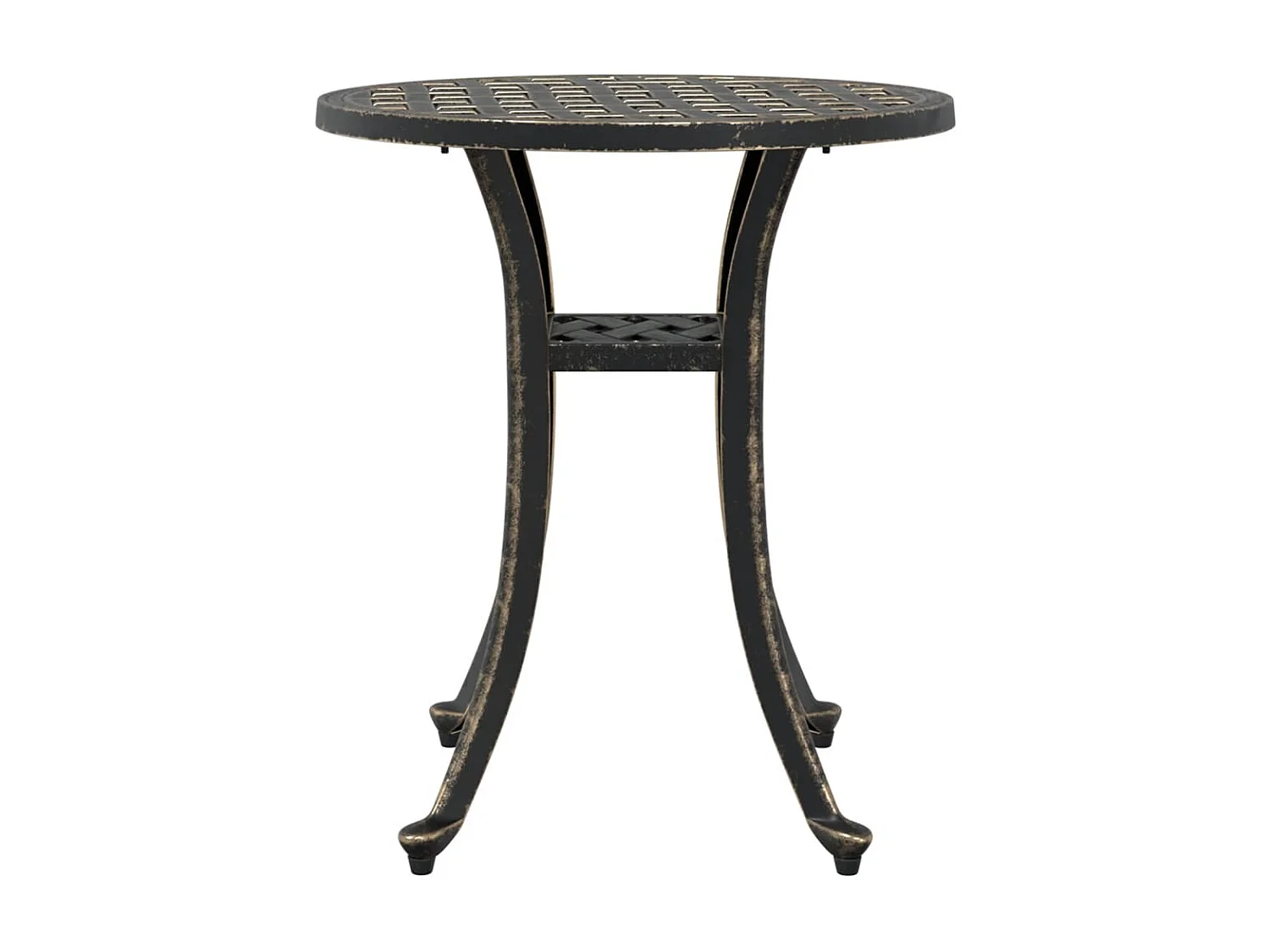 Table de jardin bronze Ø48x53 cm aluminium coulé