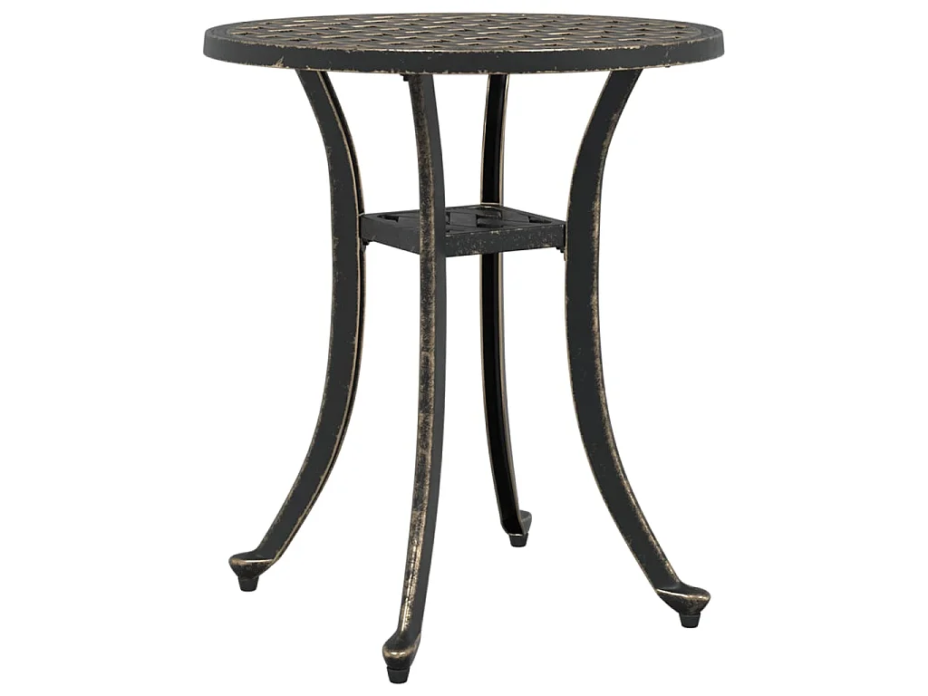 Table de jardin bronze Ø48x53 cm aluminium coulé
