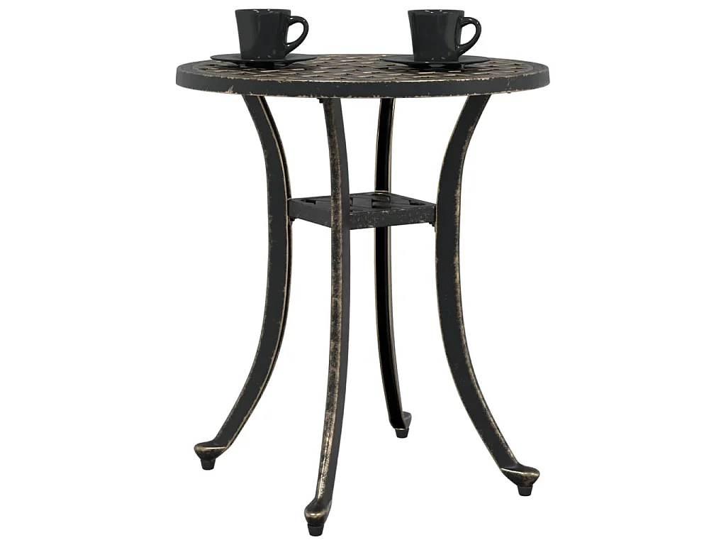 Table de jardin bronze Ø48x53 cm aluminium coulé