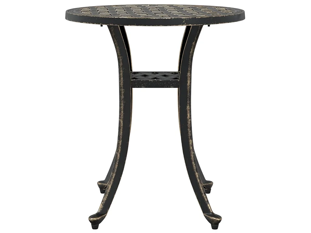 Table de jardin bronze Ø48x53 cm aluminium coulé