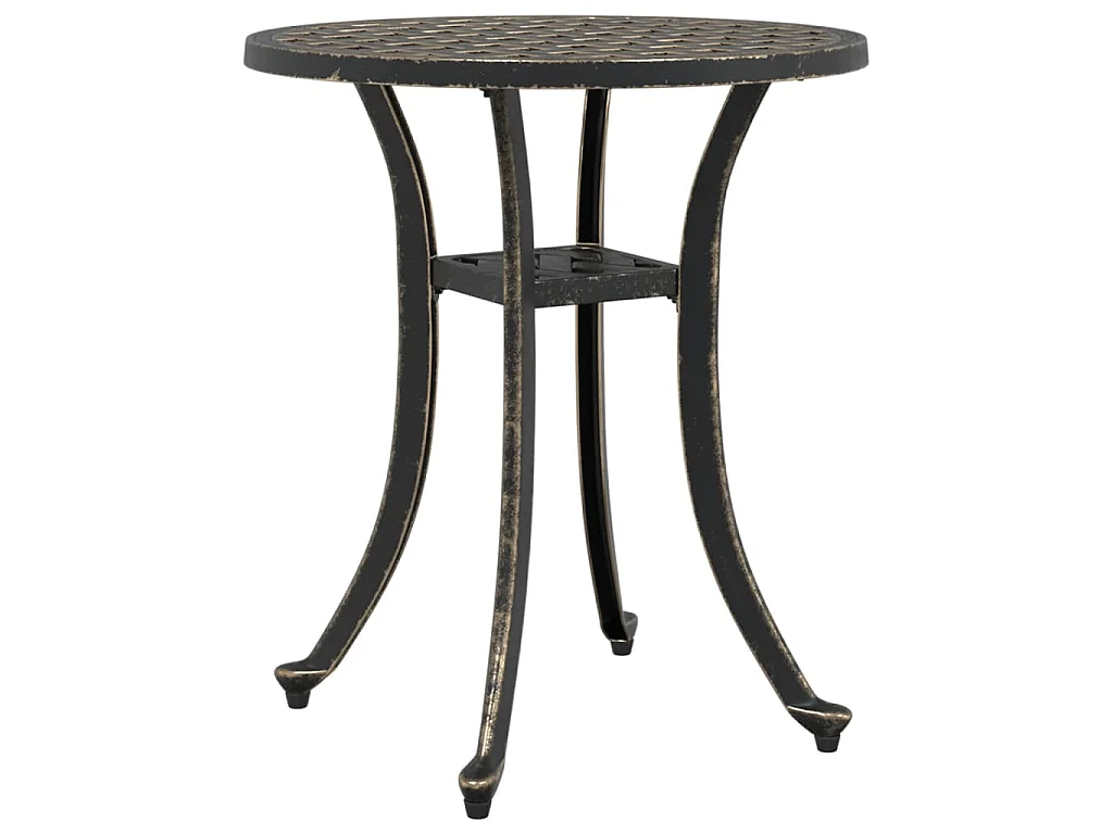 Table de jardin bronze Ø48x53 cm aluminium coulé